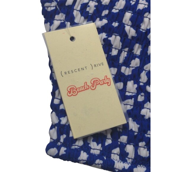 Crescent Drive High Waist Bikini Swimsuit Bottom Womens S Blue Cheetah Print New - Picture 3 of 6